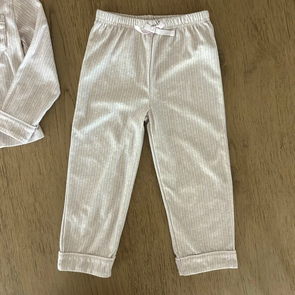 BEARPAW Girls Pajamas Heavyweight Warm Pinstripe 4T